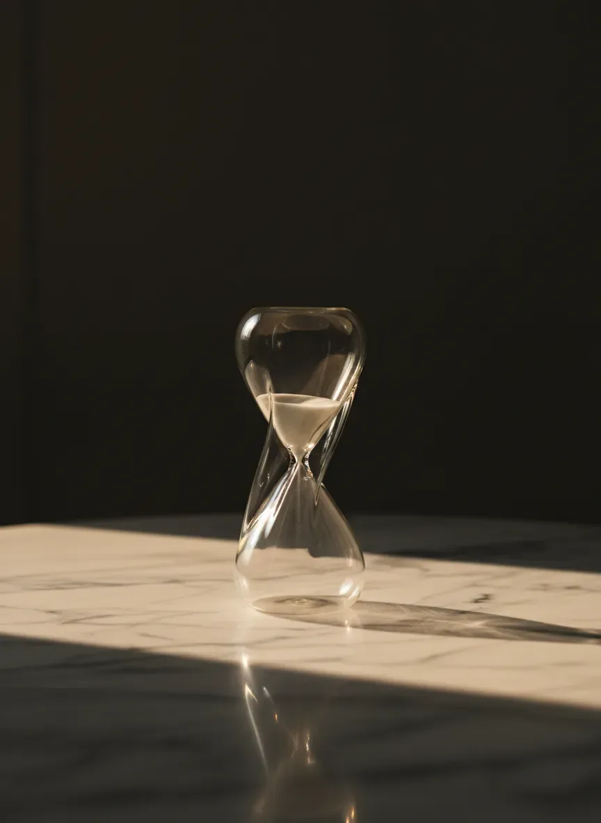 Reloj de arena de cristal decorativo elegante